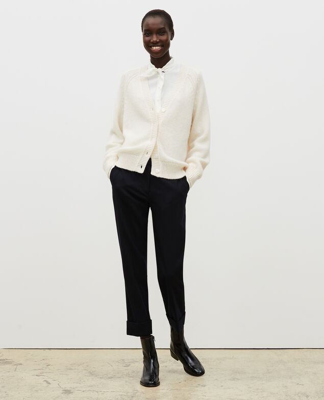 Oversize Cardigan mit V-Ausschnitt aus Wolle Jet stream