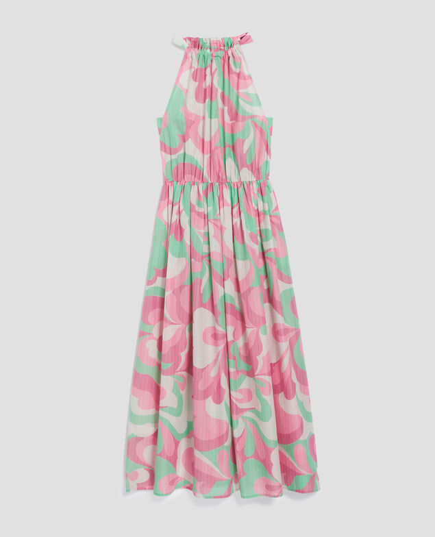 Langes Kleid mit amerikanischem Ausschnitt H720 anemone pink