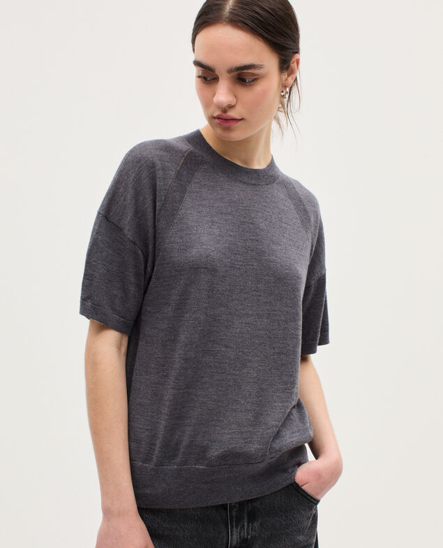 Pullover aus Merinowolle und Seide K071 rabbit gray