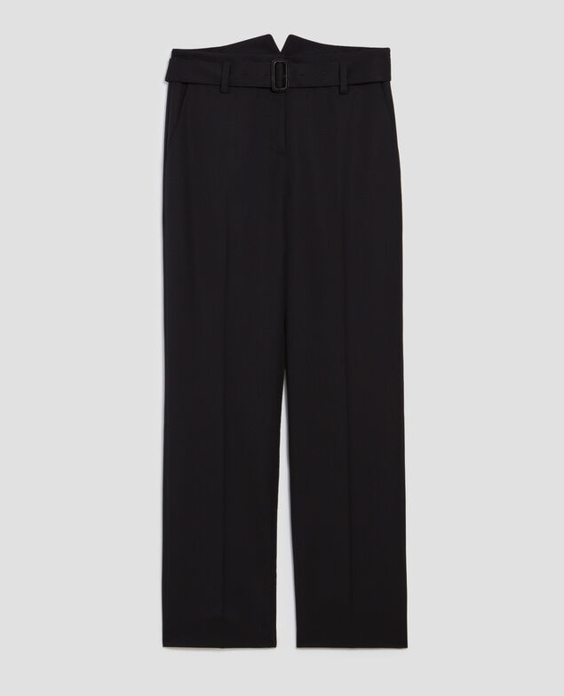COLETTE - Eng anliegende, gerade geschnittene Hose aus Wolle H091 black beauty