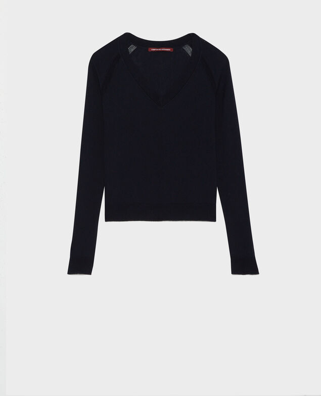 Pullover aus Seidengemisch 7012c 69 navy