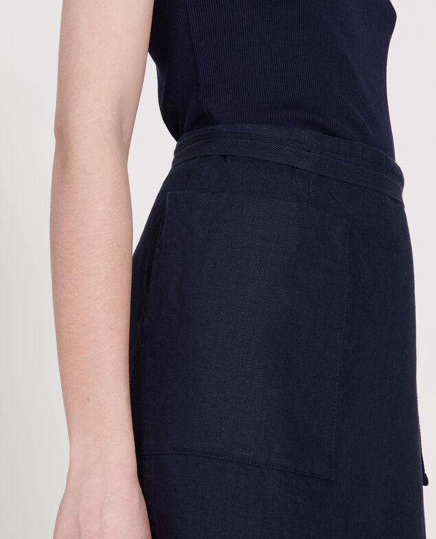 Wickelrock aus Leinen Maritime blue