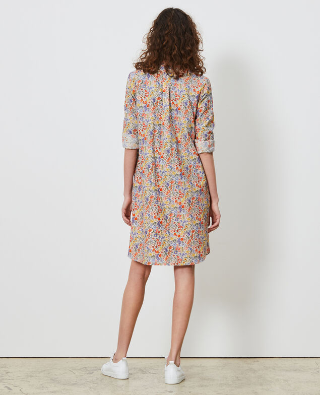 Hemdkleid aus Baumwolle und Seide Prairie gardenia