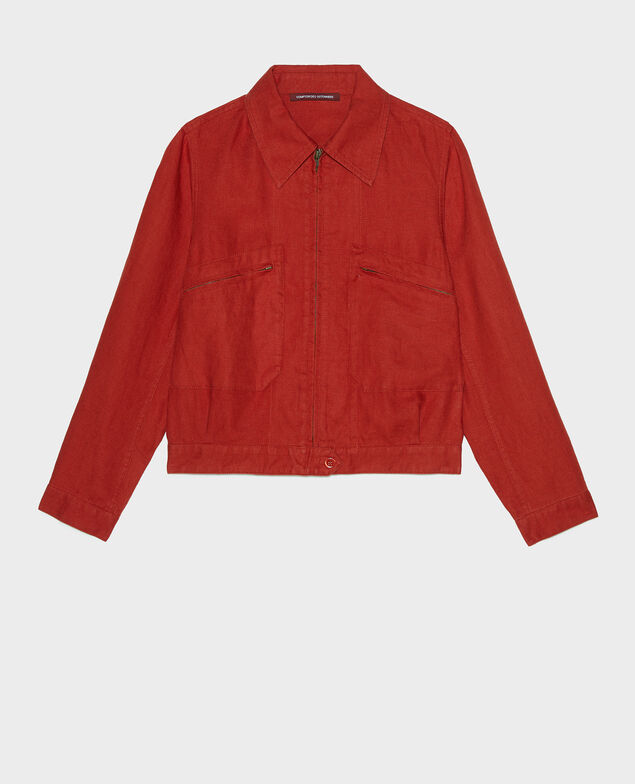 Blouson mit Reißverschluss aus Leinen Ketchup