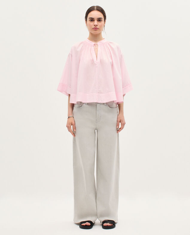 Bluse aus Baumwollvoile K100 bloom pink