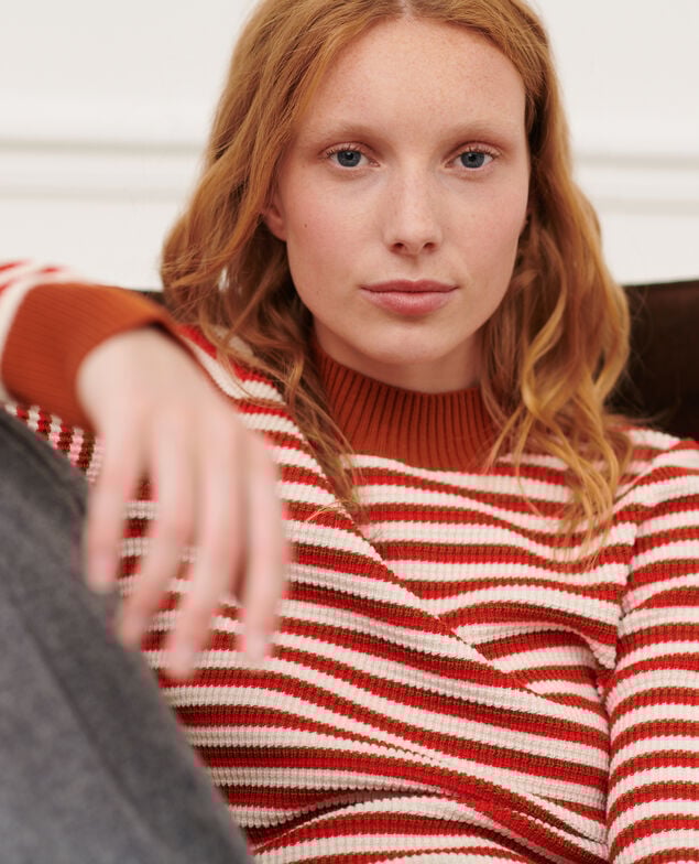 Gestreifter Pullover 8893 24 orange