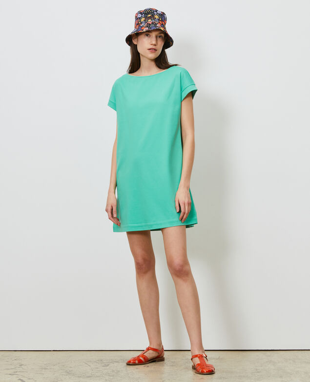 Kurzes Kleid aus Bio-Baumwolle Jade cream