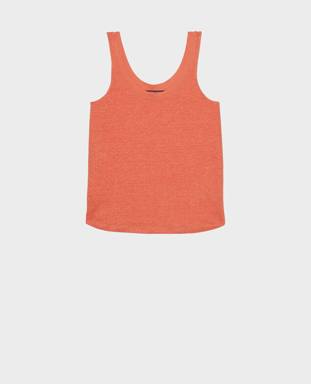 Ärmelloses T-Shirt aus Leinen 21 light orange