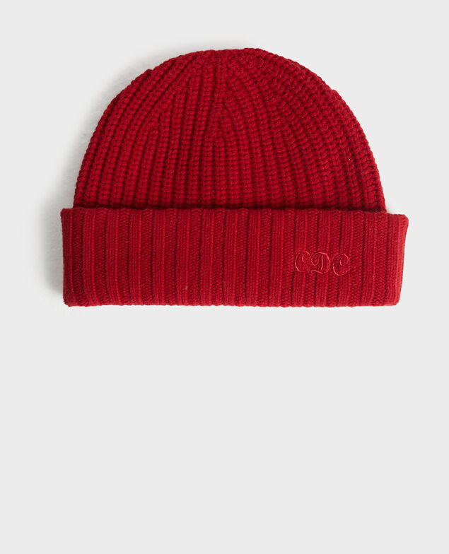 Wollmütze mit Stickerei „CDC‟ Royale red