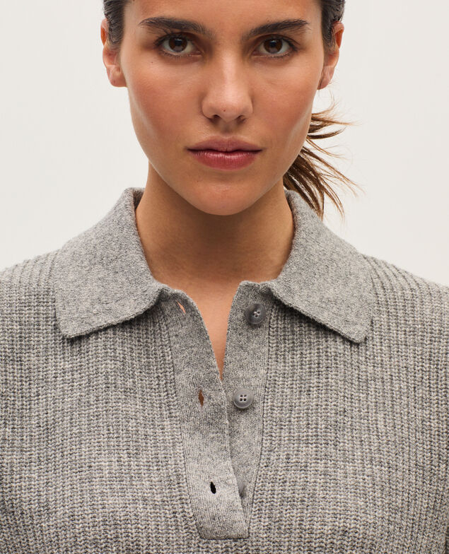 Pullover mit Polokragen U020 light gray