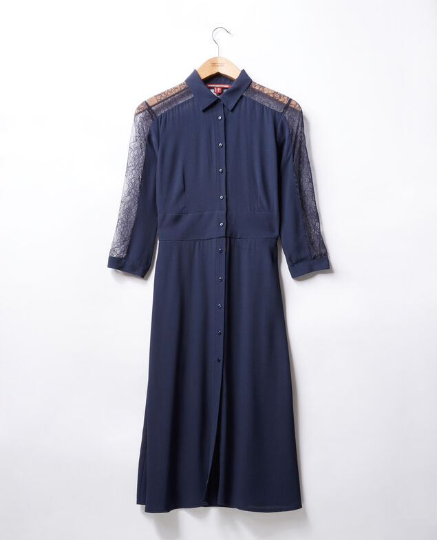 Kleid mit Spitze Blau