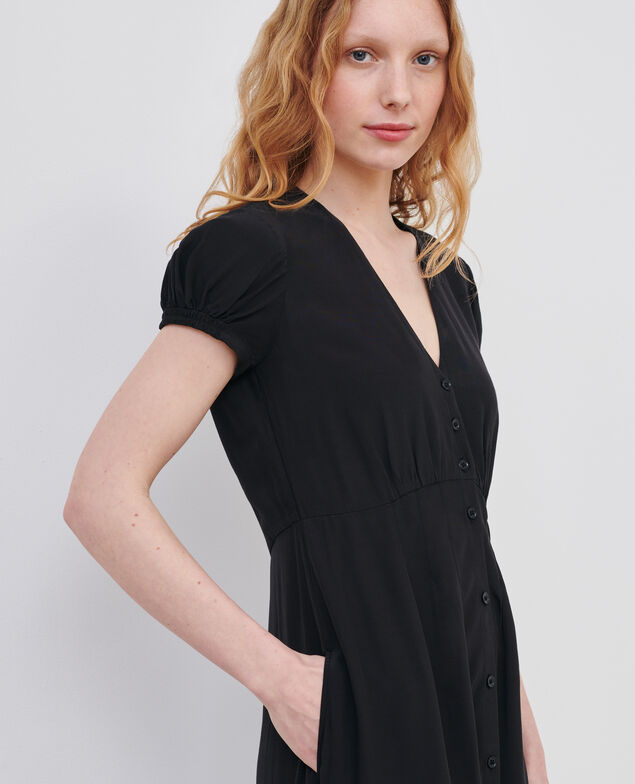 LUDIVINE - Langes fließendes Kleid 09 black