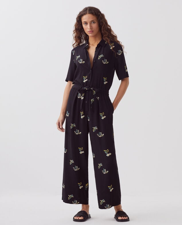 Fließender Jumpsuit J091 fl bouquet black