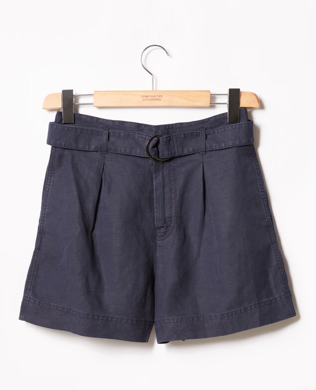  Kurze Shorts mit Leinen Navy