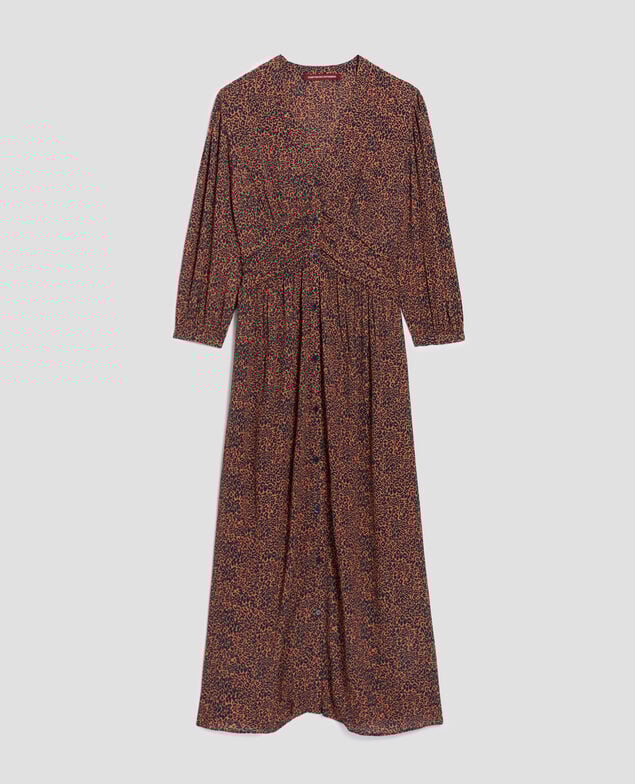 Langes fließendes Kleid I480 leo brown