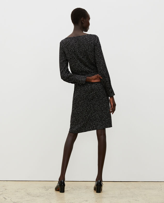Kurzes Wickelkleid Print constellation black