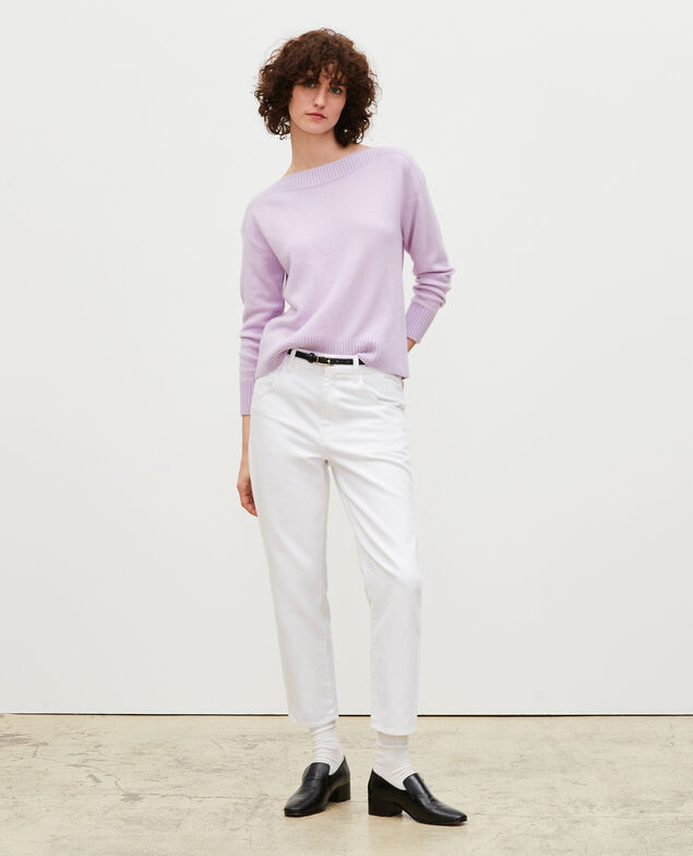 Pullover aus Kaschmir mit U-Boot-Kragen Pastel lilac