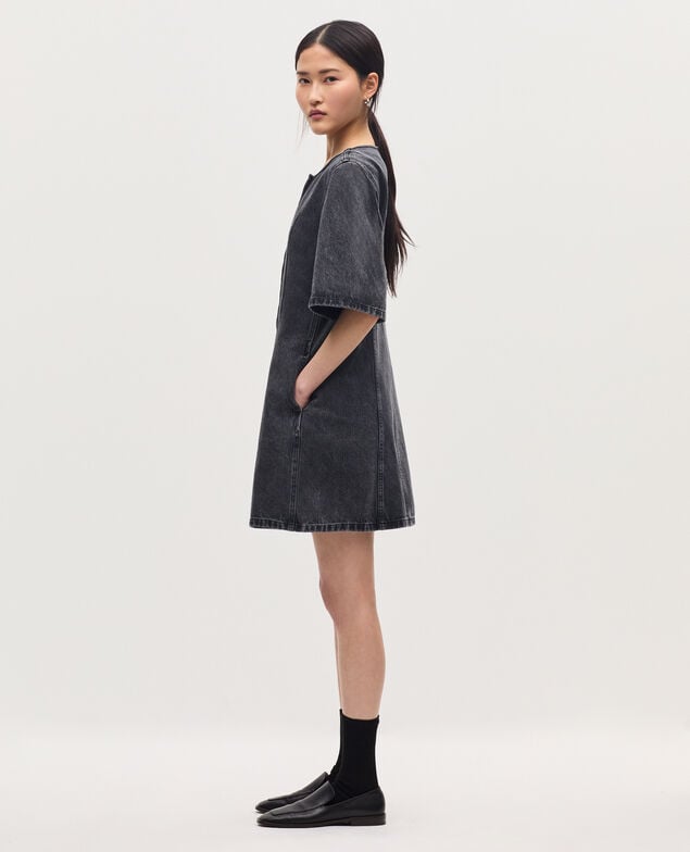 Kurzes Kleid aus Baumwolle K081 dark gray