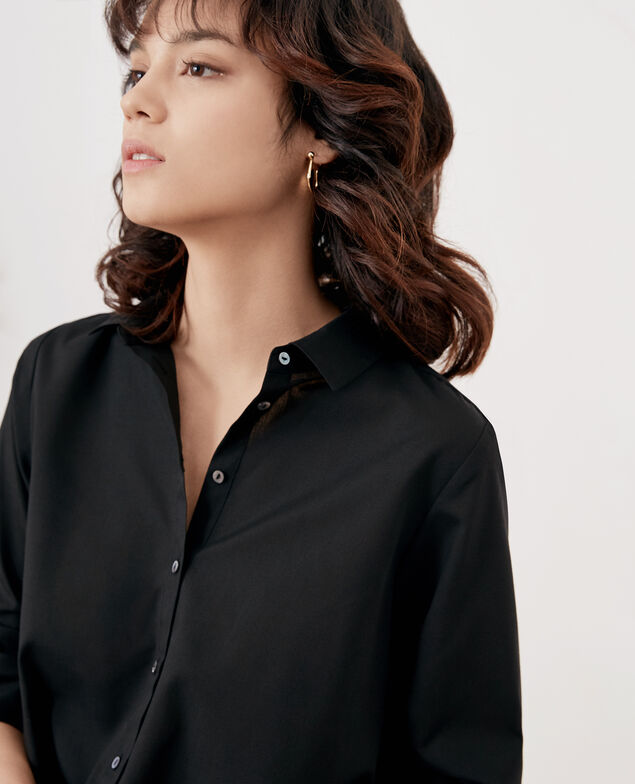 Bluse mit Rückenfalten Noir