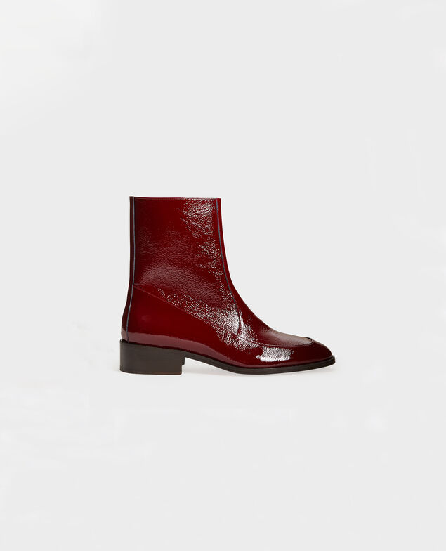  Enge Boots aus Leder Royale red