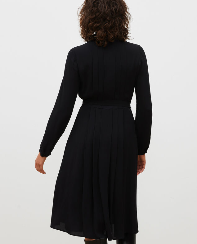 Plissee-Kleid mit Gürtel  Black beauty