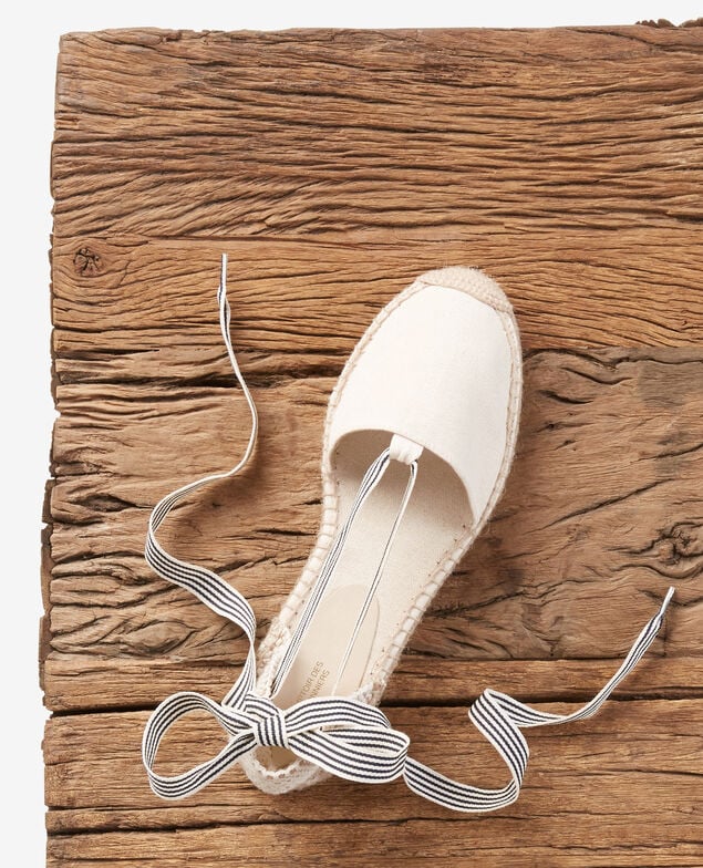 Flache Espadrilles Ecru/sailor stripes