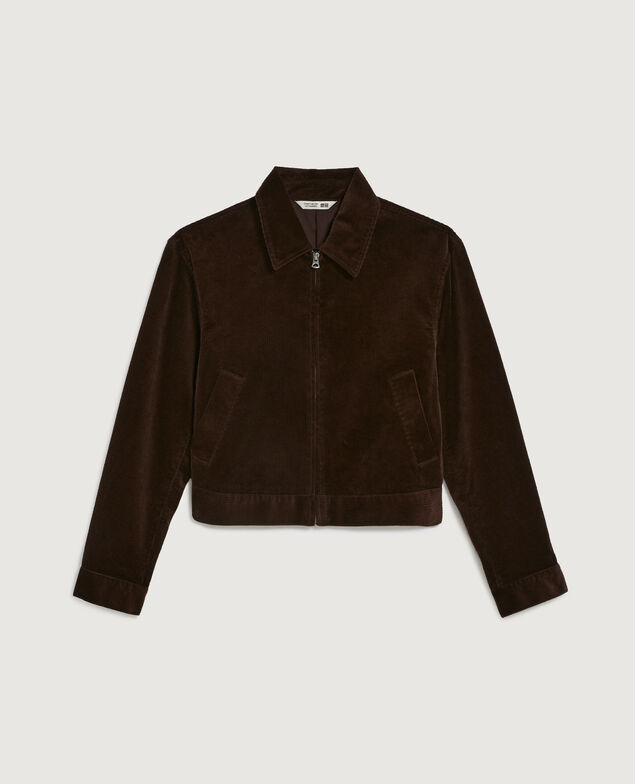 Blouson aus Cord U380 dark brown
