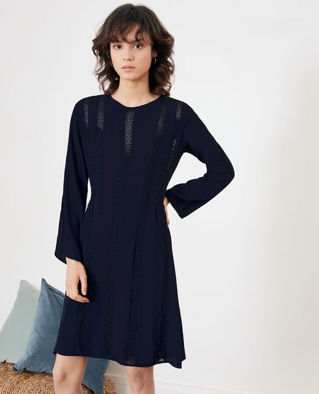 Kleid mit Spitze Marine
