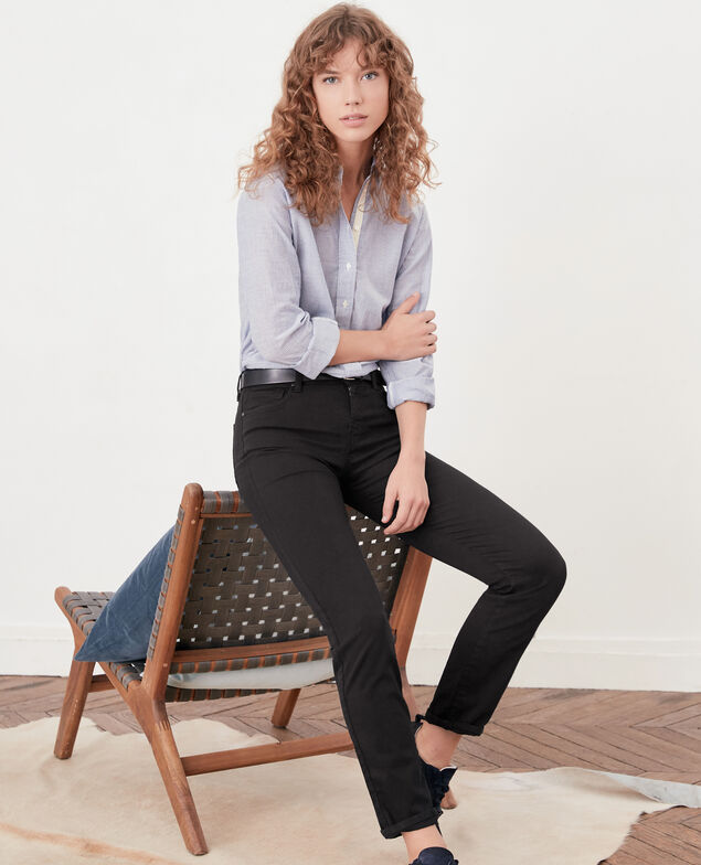 Jeans in Zigarettenform mit Pfirsichhauteffekt Noir
