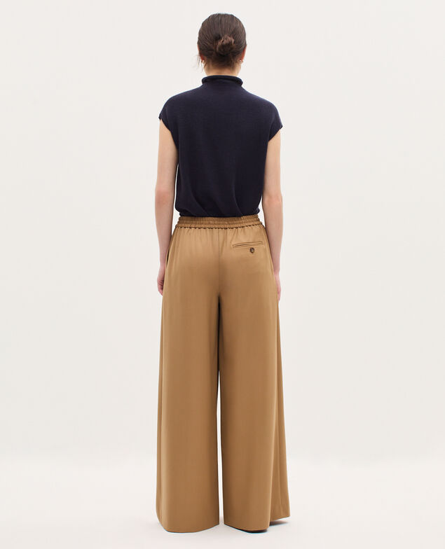 YVONNE – Weite Hose mit Steppfalten K341 oak brown