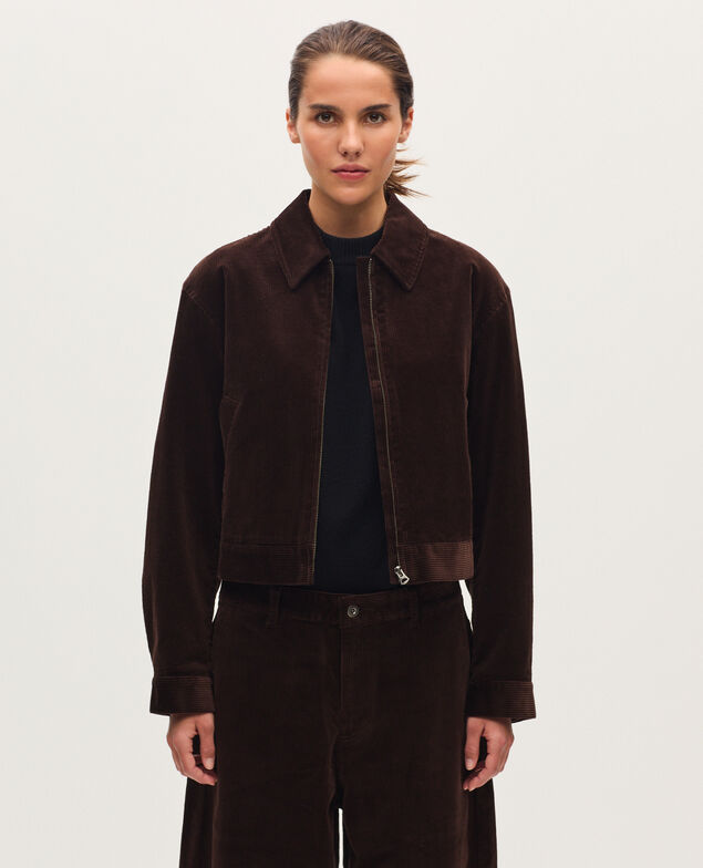 Blouson aus Cord U380 dark brown