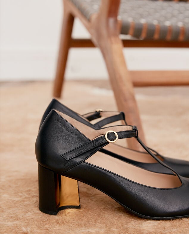 Salome-Schuhe aus Leder Noir