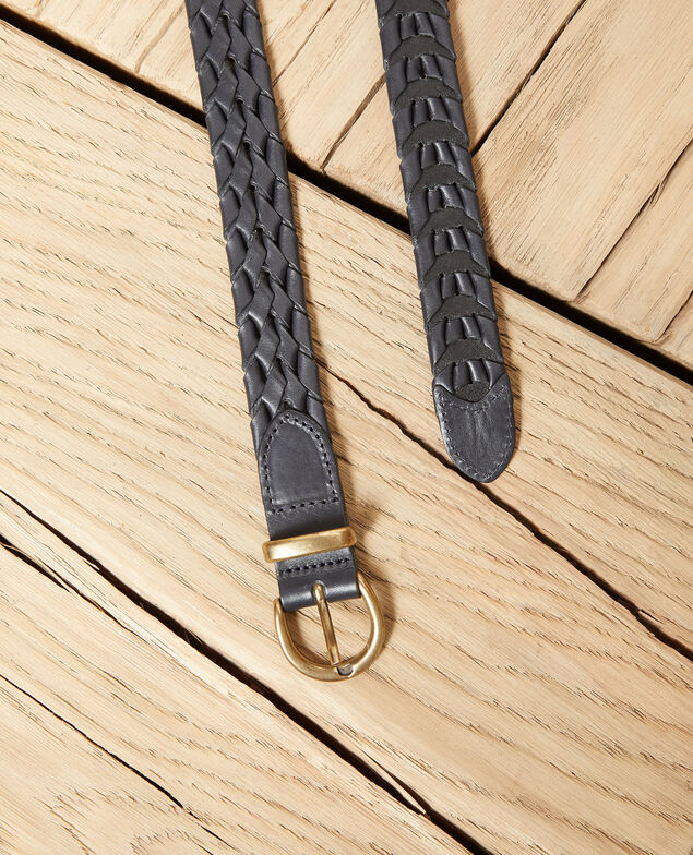 Flechtgürtel aus Leder Dark navy