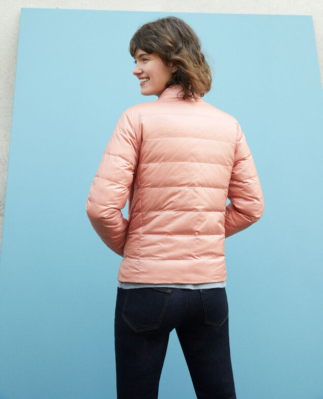 Wendebare Daunenjacke mit im Kragen verstaubarer Kapuze Navy/rose clay