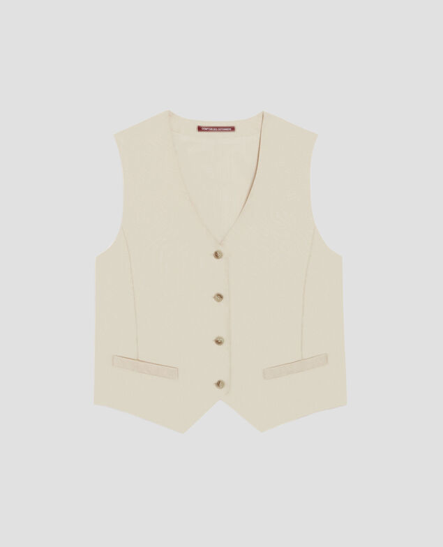 Ärmellose Weste aus Leinen H303 white swan