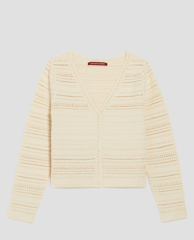 Häkel-Cardigan aus Baumwolle H304 albore