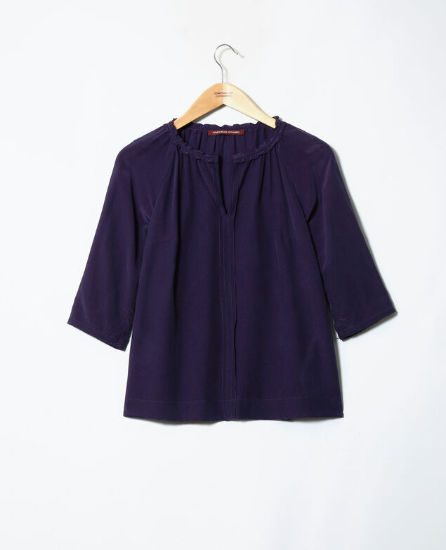 Bluse mit Seide Evening blue