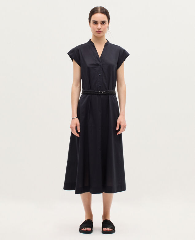 Midi-Kleid aus Baumwoll-Voile K080 vulcan gray