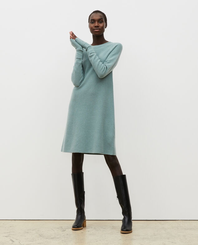 Ausgestellter 3D-Pullover aus Kaschmir Chinois green