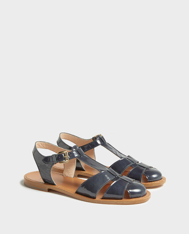Sandalen aus Lackleder Maritime blue