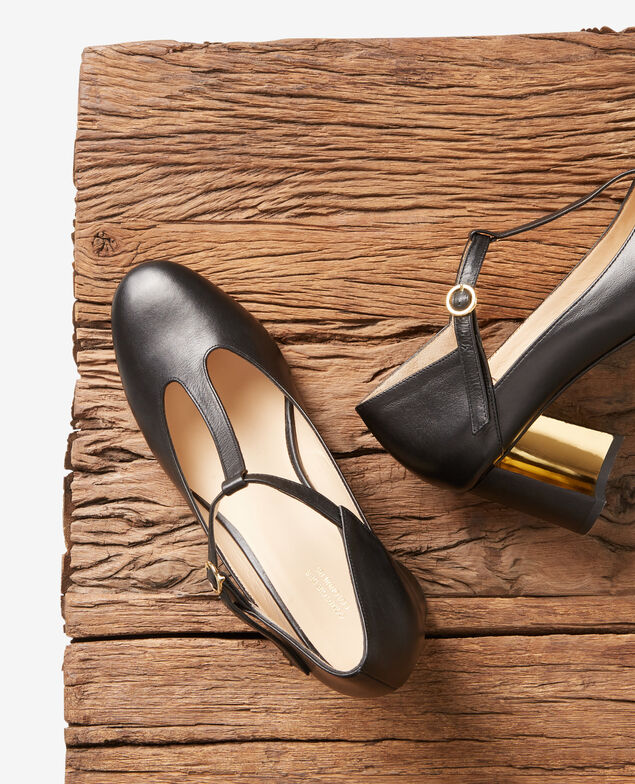Salome-Schuhe aus Leder Noir