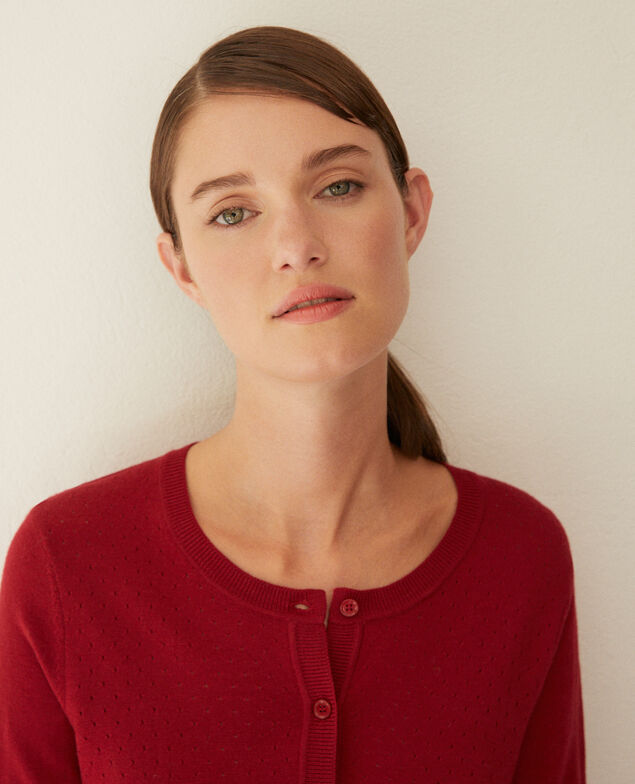 Cardigan aus Merinowolle Rio red