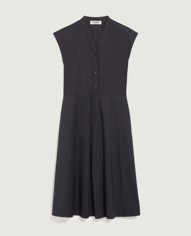 Midi-Kleid aus Baumwoll-Voile K080 vulcan gray