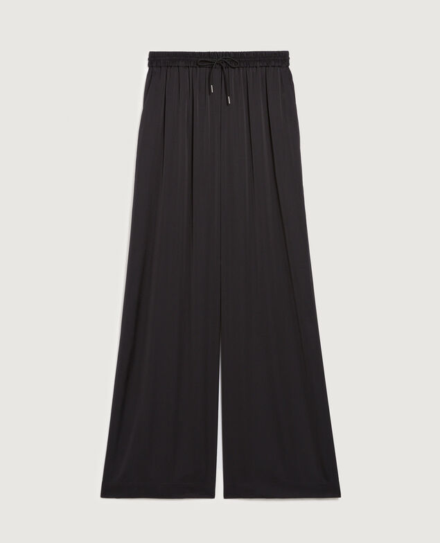 Weite satinierte Hose mit fließendem Fall H091 black beauty