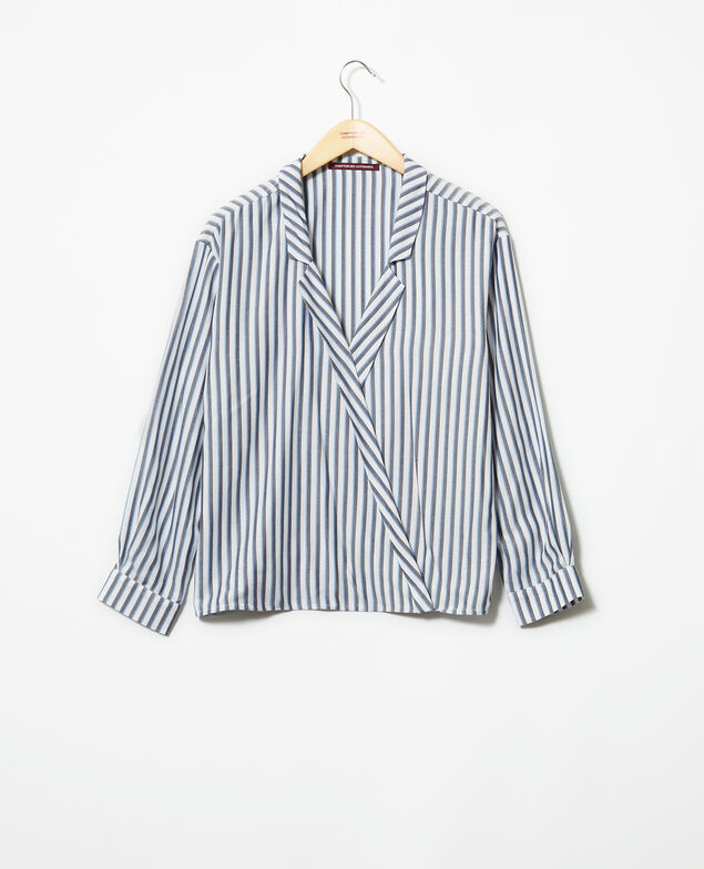 Bluse mit Pyjamakragen Off white