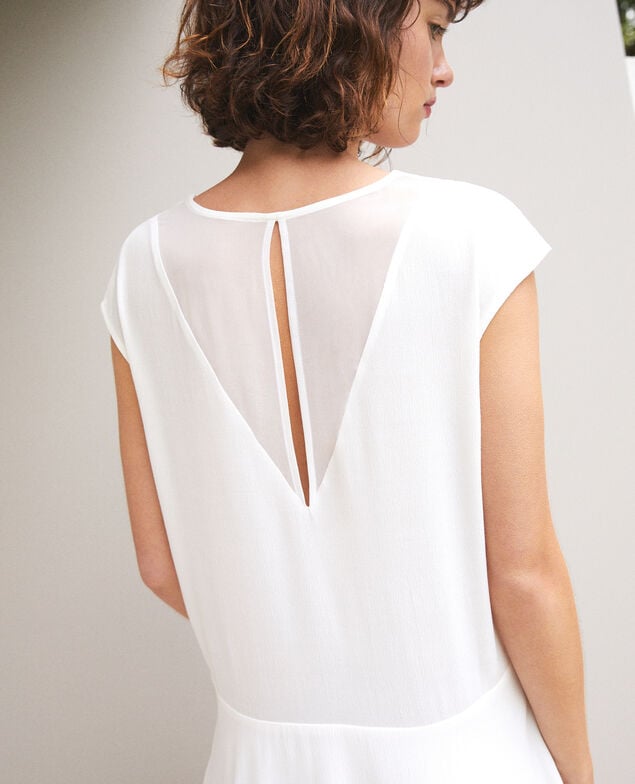 Kleid mit V-Ausschnitt Weiß