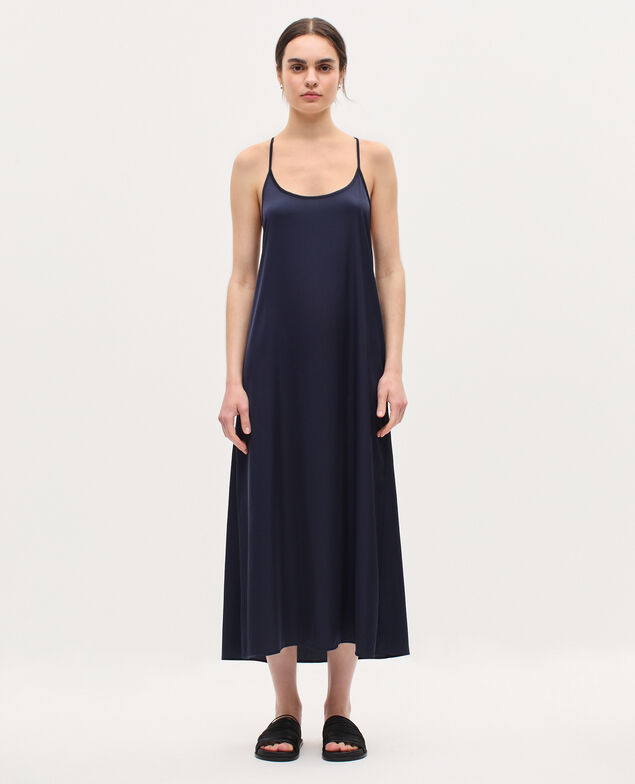 Langes satiniertes Nuisette-Kleid H695 night sky