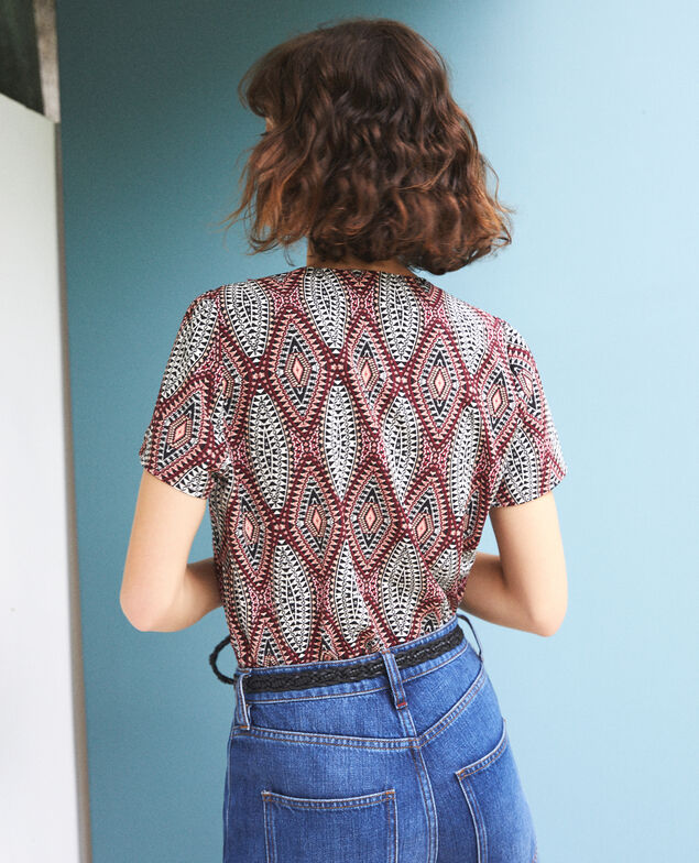Gemusterte Bluse Braun