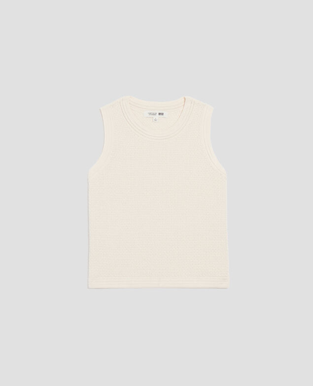 Top mit Ajourstrick aus Baumwolle U010 off white