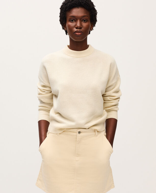Pullover mit Rundhalsausschnitt aus Wolle U010 off white